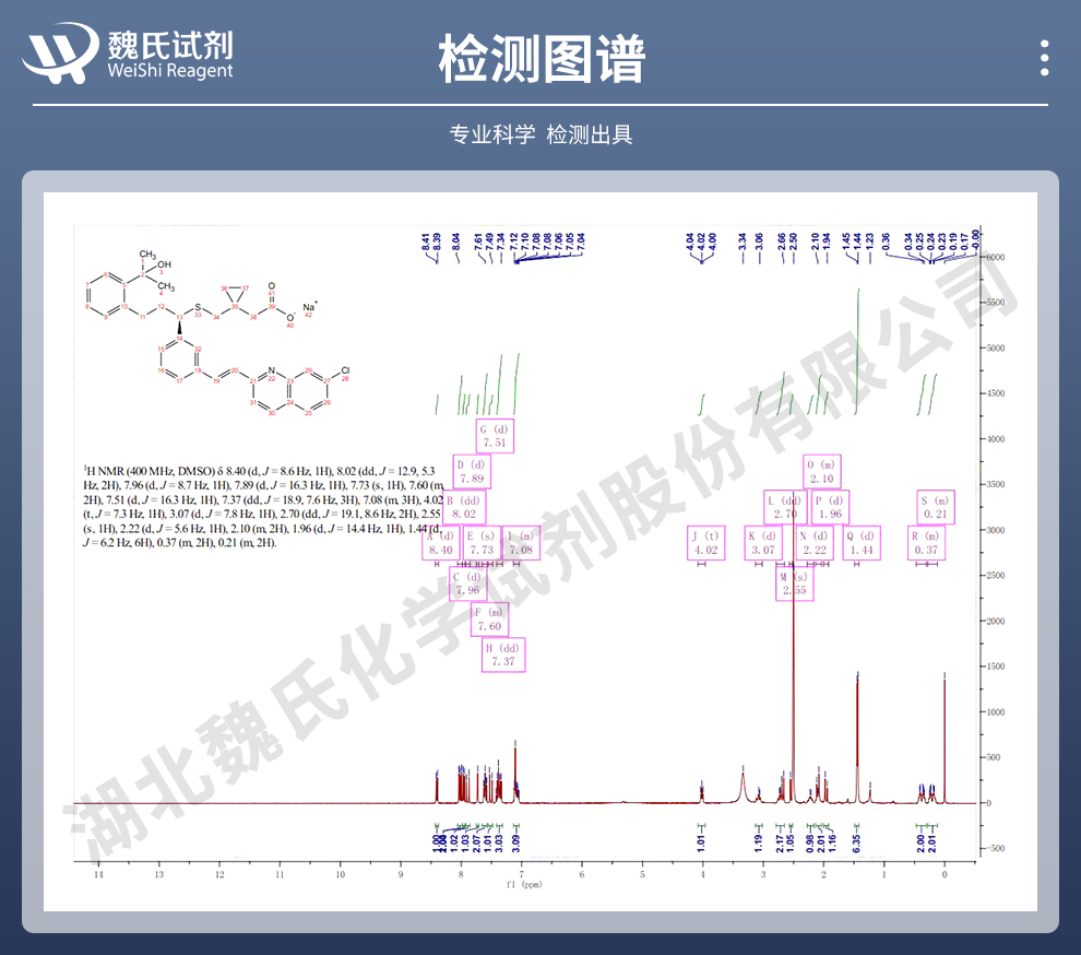 孟鲁司特钠光谱