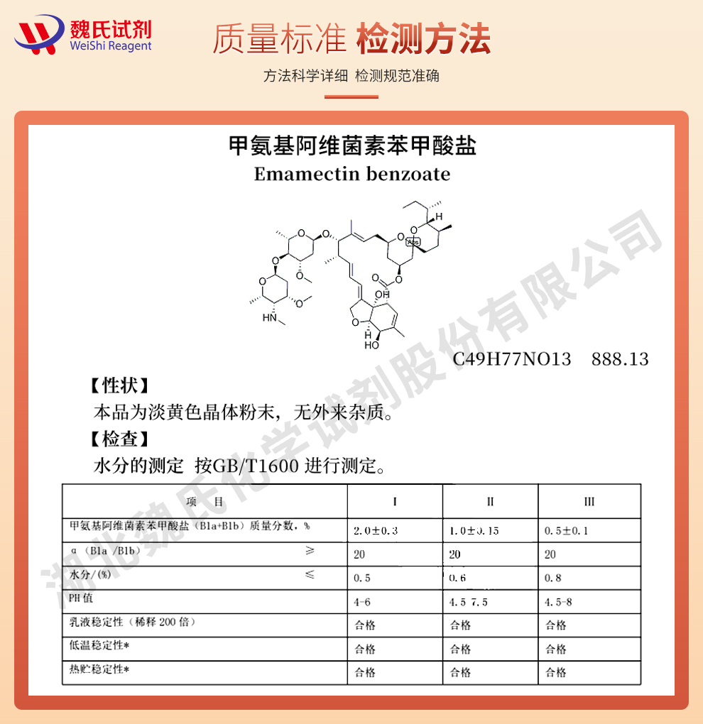 70%甲维盐；甲氨基阿维菌素苯甲酸盐质量标准和检测方法