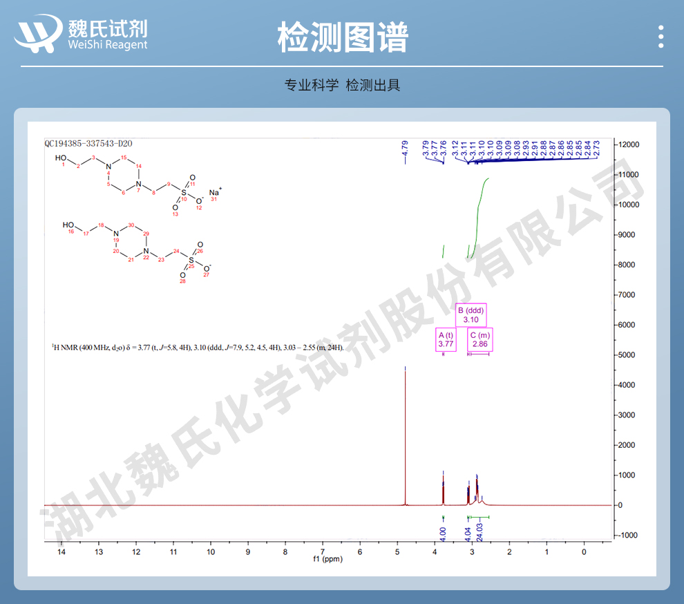 4-(2-羟乙基)-1-哌嗪乙烷磺酸半钠盐光谱